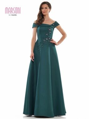 Marsoni by Colors Deep Green Embellished Evening Gown